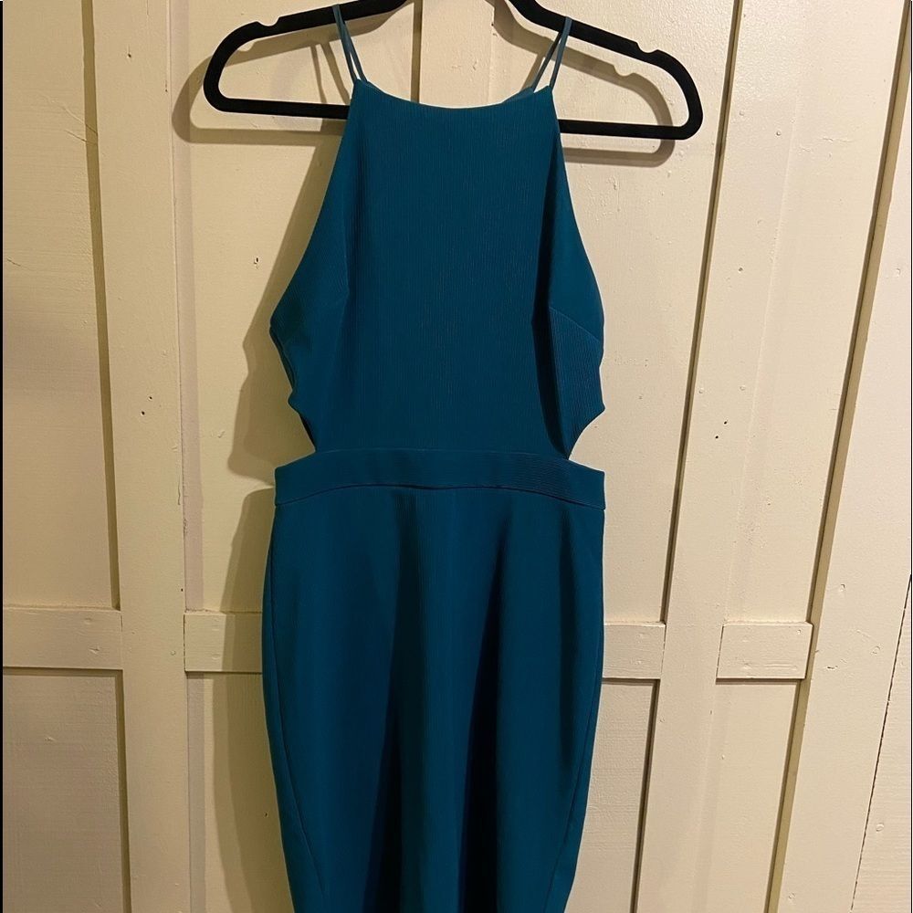 ASTR teal cutout high neck cami dress size medium